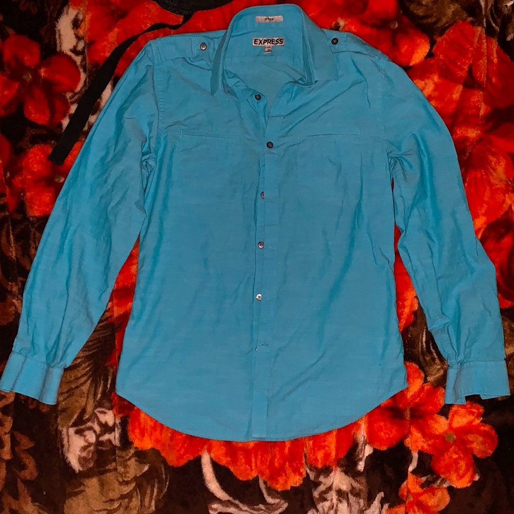 (Express) “fitted” long sleeve button up shirt